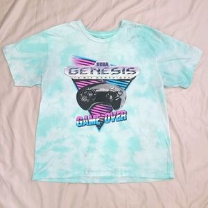 Vintage Sega Genesis Blue Tie Dye Single Stitch T-Shirt Mens Size Large
